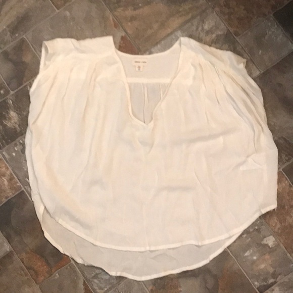 NWOT Silence + Noise Super Cute Cap/Sleeveless Crop Blouse | XS | Ivory/Cream - Picture 1 of 4